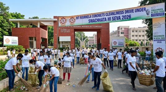 NIT Rourkela Conducts Cleanliness Drive Under Swachhata Hi Seva 2026